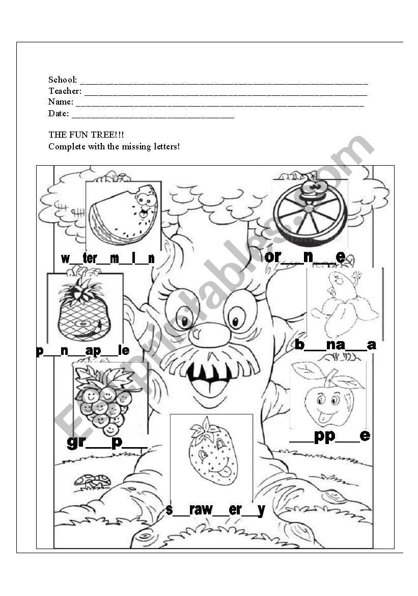 Fun Tree worksheet