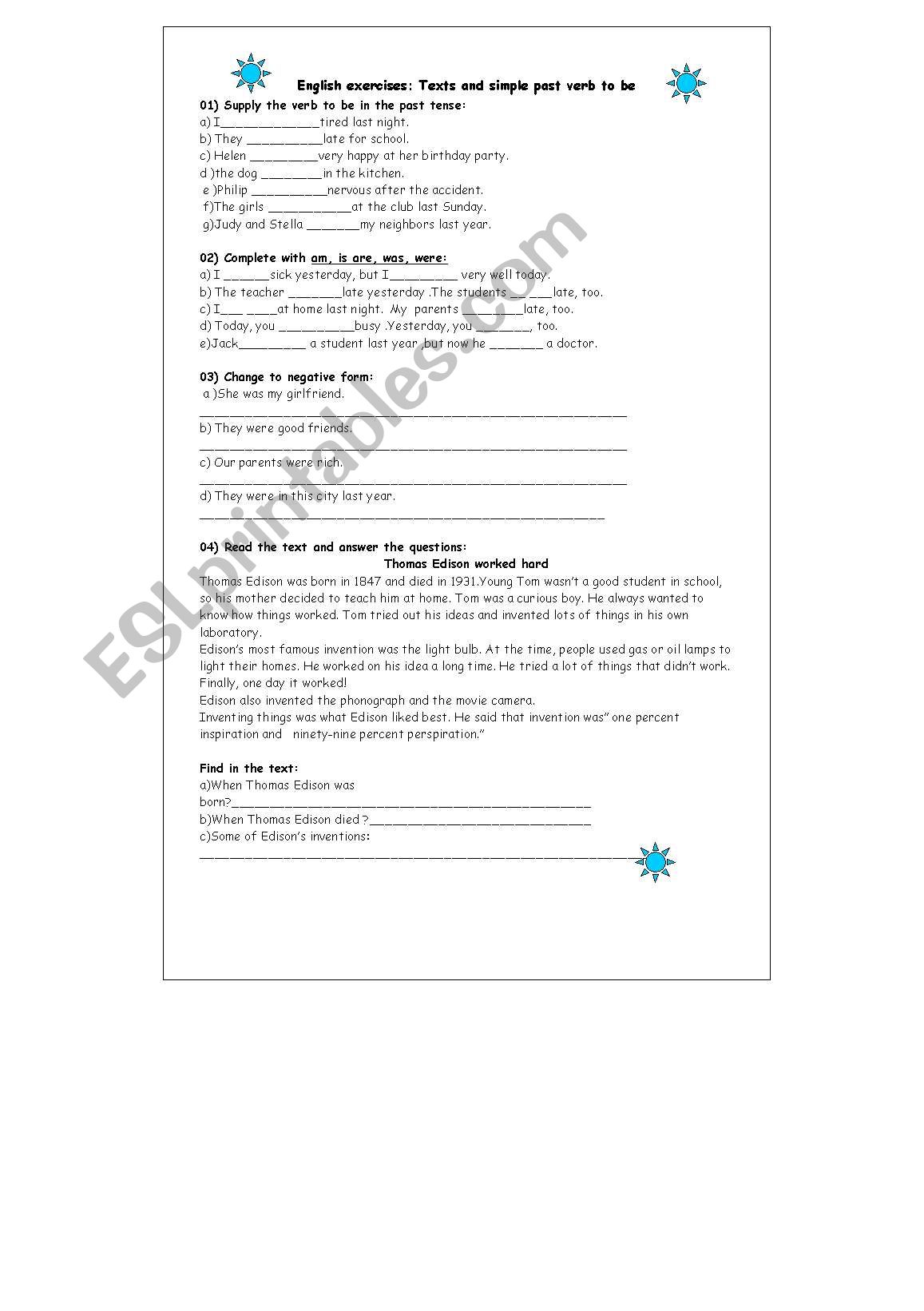 was-were-exercises-liveworksheets