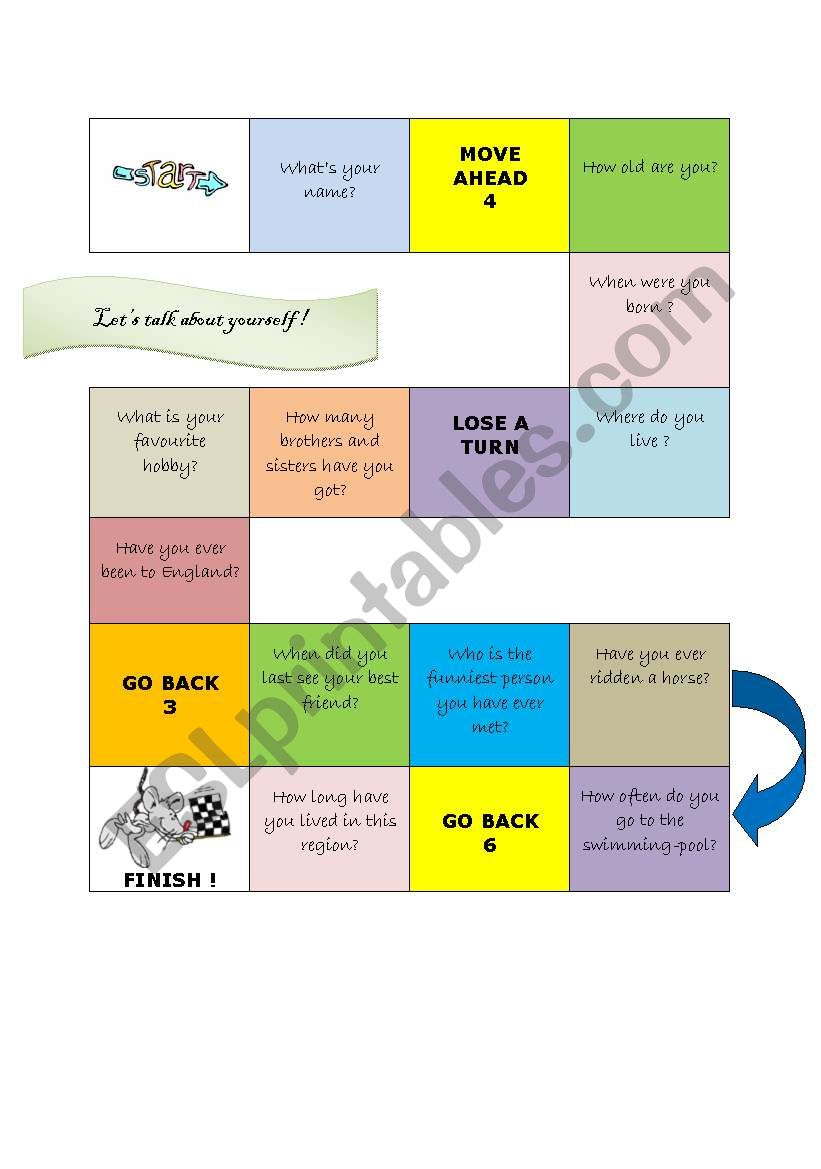 Let´s talk about yourself - ESL worksheet by Fifi75