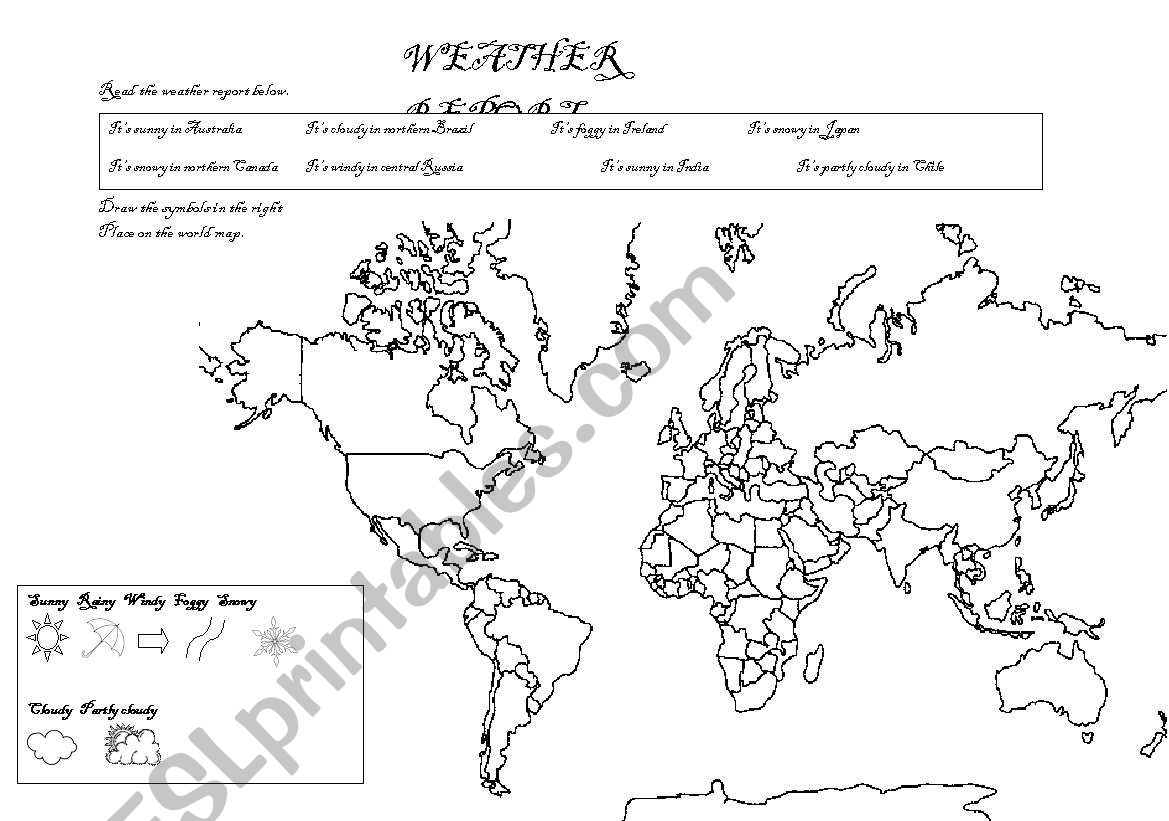 English Worksheets Weather Report Already Sent Before