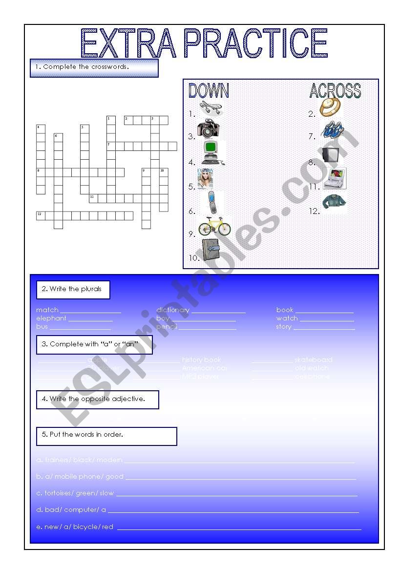 Vocabulary practice worksheet