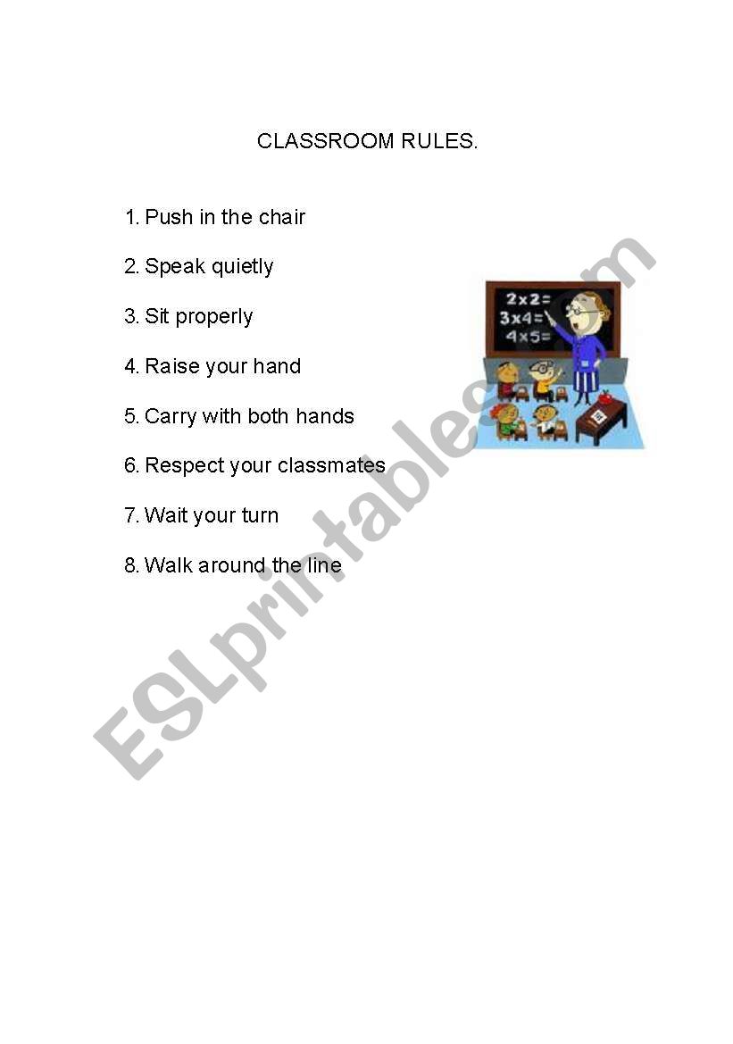 classroom rules worksheet
