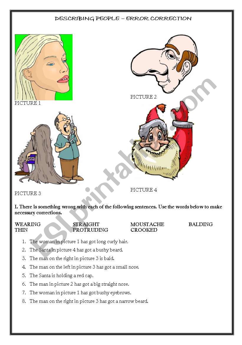 DESCRIBING PEOPLE_ERROR CORRECTION + USEFUL PHRASES