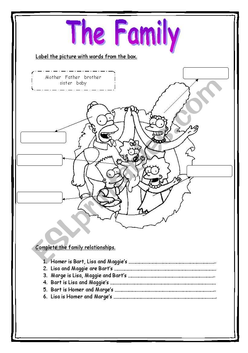 The Family ESL Worksheet By Sophia13