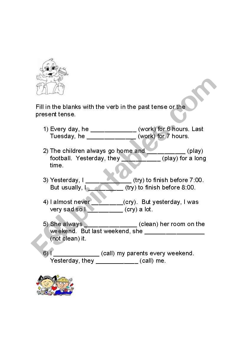 Past and present simple worksheet