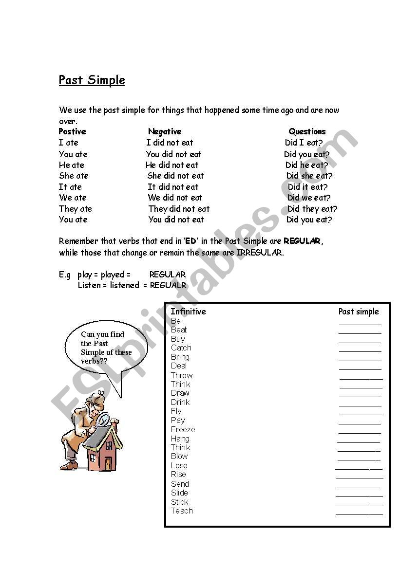 Past Simple worksheet