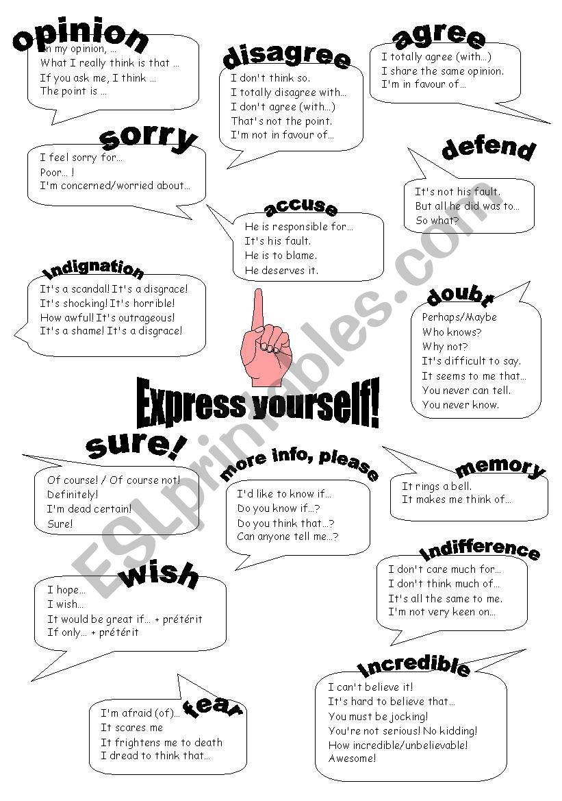 Express Yourself ESL Worksheet By Lohier