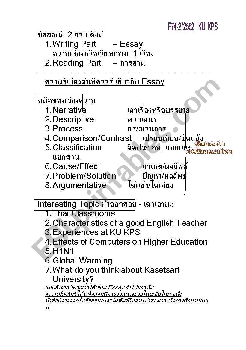 English for teacher test guideline 