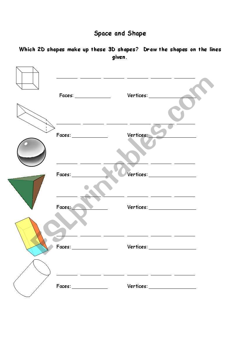 Space and shape worksheet