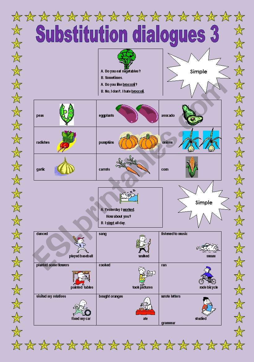 Substitution Dialogue 3 worksheet