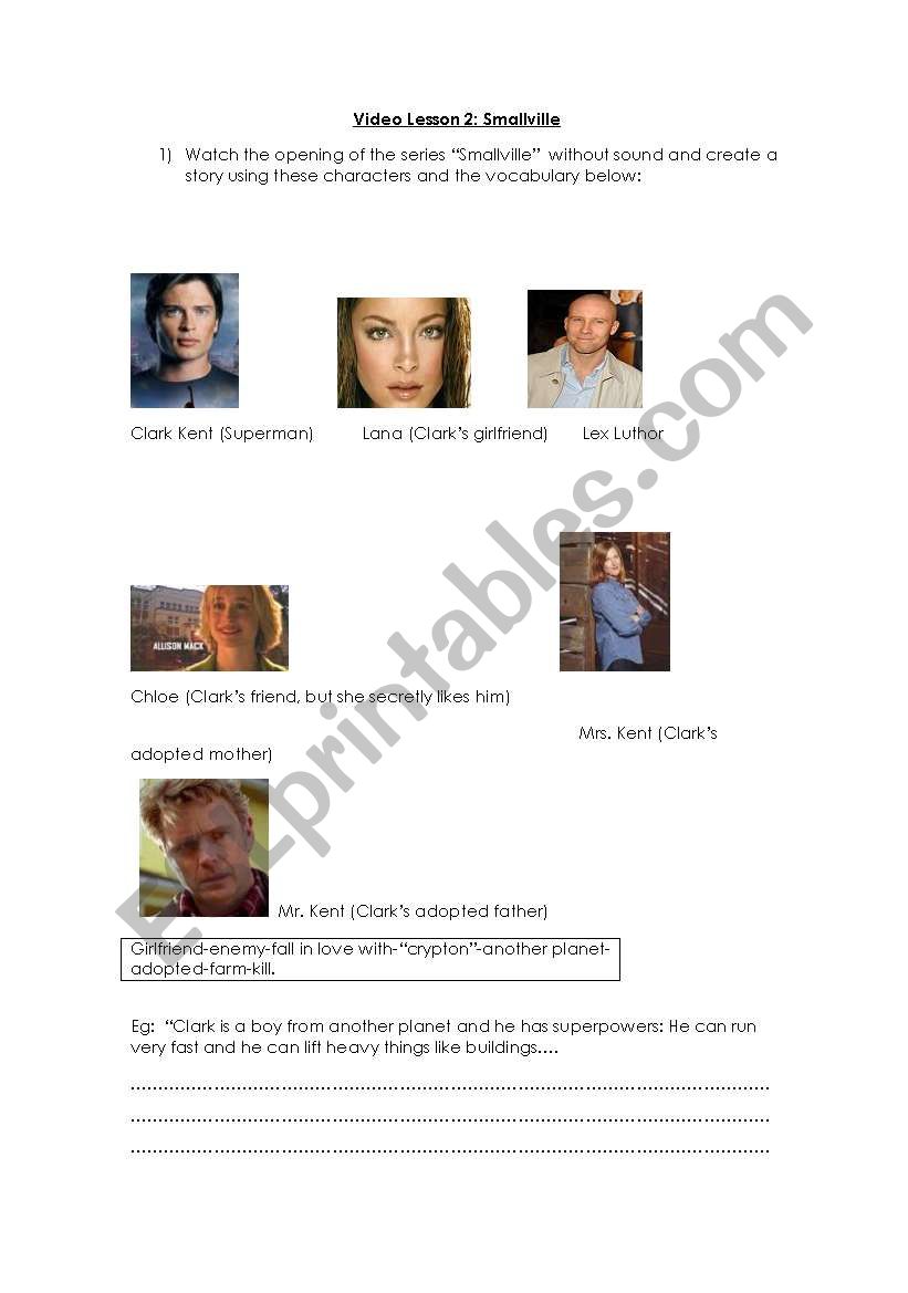 Video Lesson: Smallville worksheet