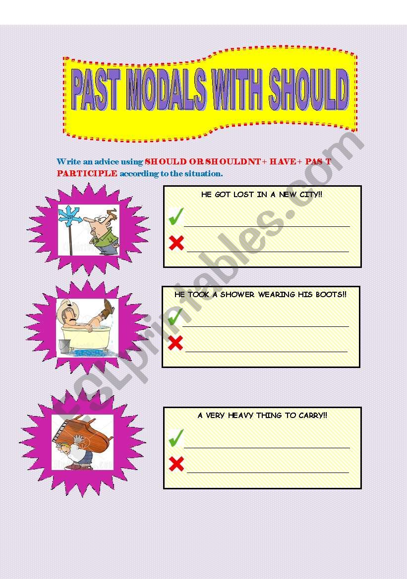 PAST MODAL SHOULD worksheet
