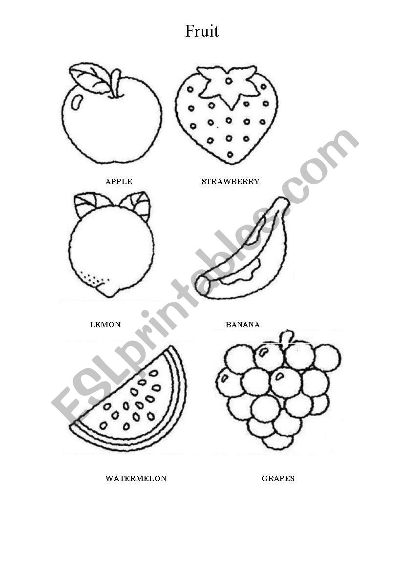 FRUIT worksheet