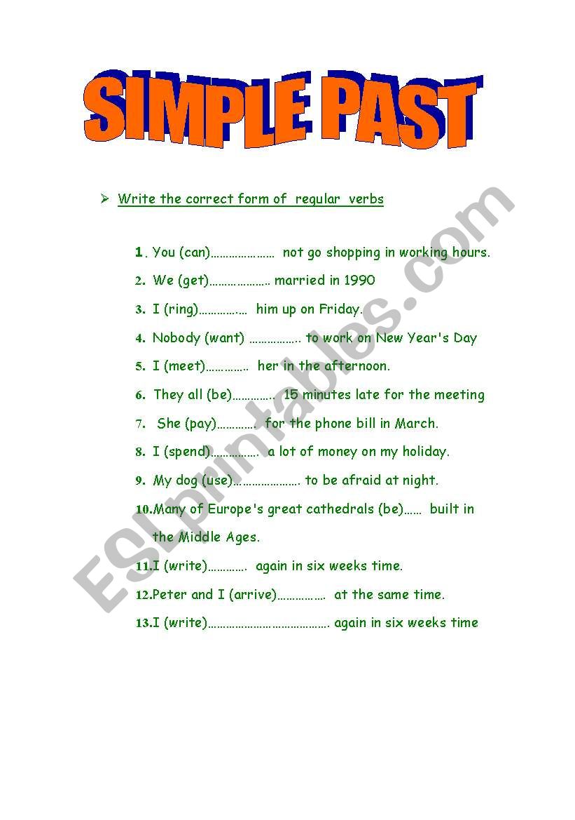 Simple past part 2 - ESL worksheet by marcela666_208@hotmail.com
