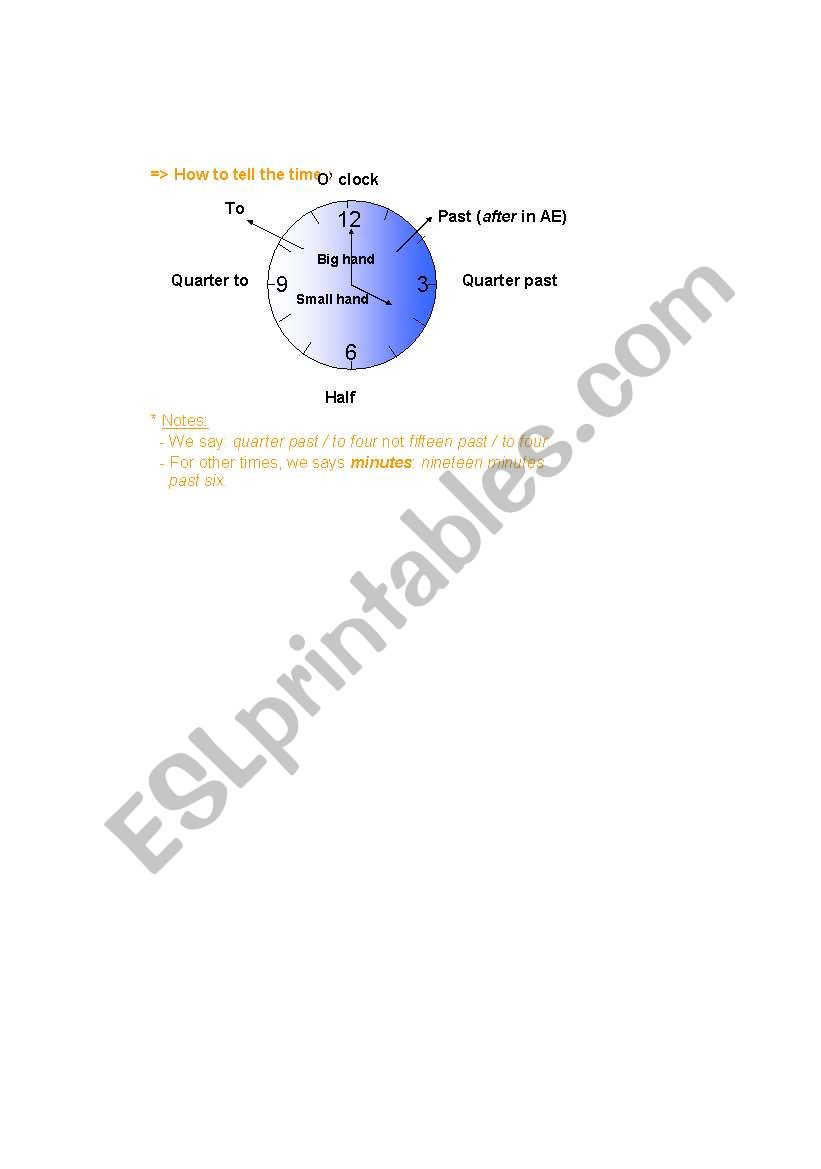 How to tell time worksheet