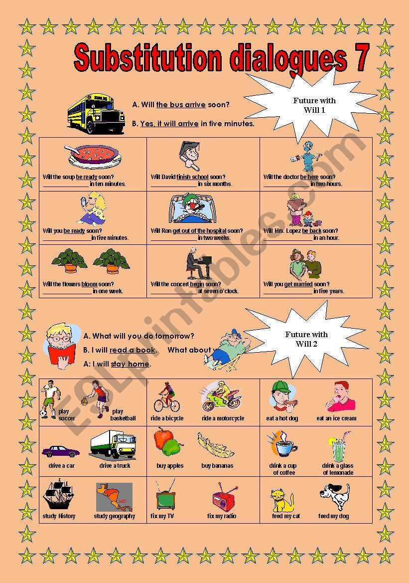Substitution Dialogue 7 worksheet