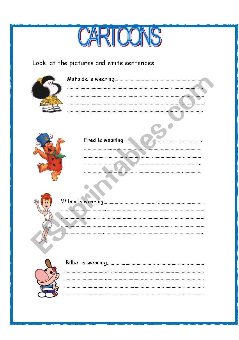 Clothes & Cartoons 3/3 worksheet