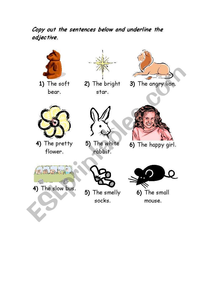 Adjective Game worksheet