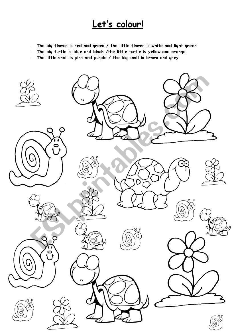 let´s colour! (big/little) - ESL worksheet by idefox