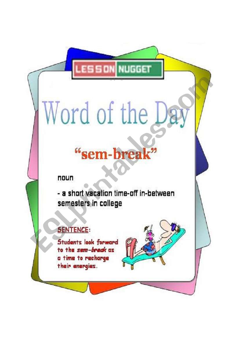 sem-break worksheet