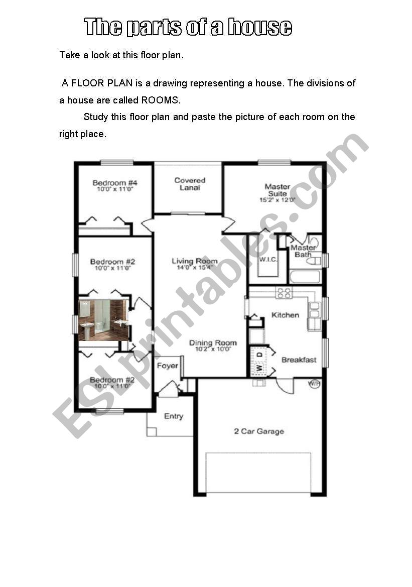 The Floor Plan And Parts Of A House ESL Worksheet By Marcia Luiza