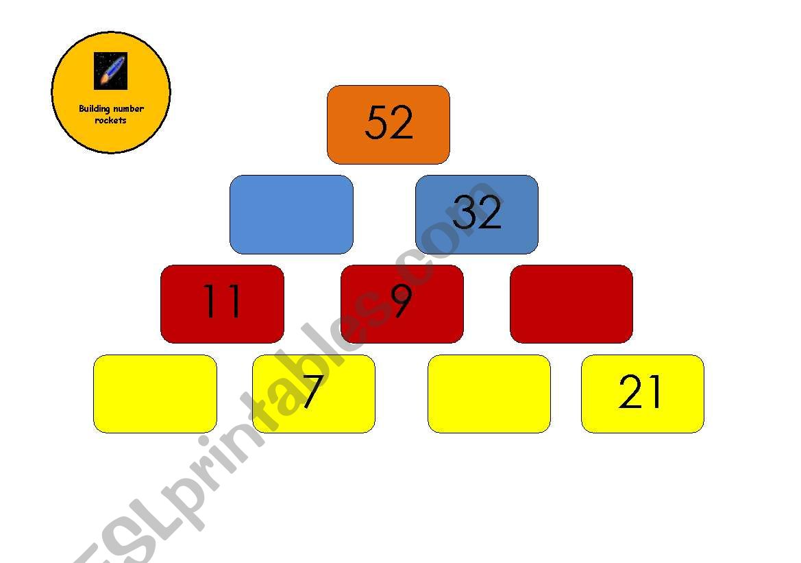 Number rockets worksheet