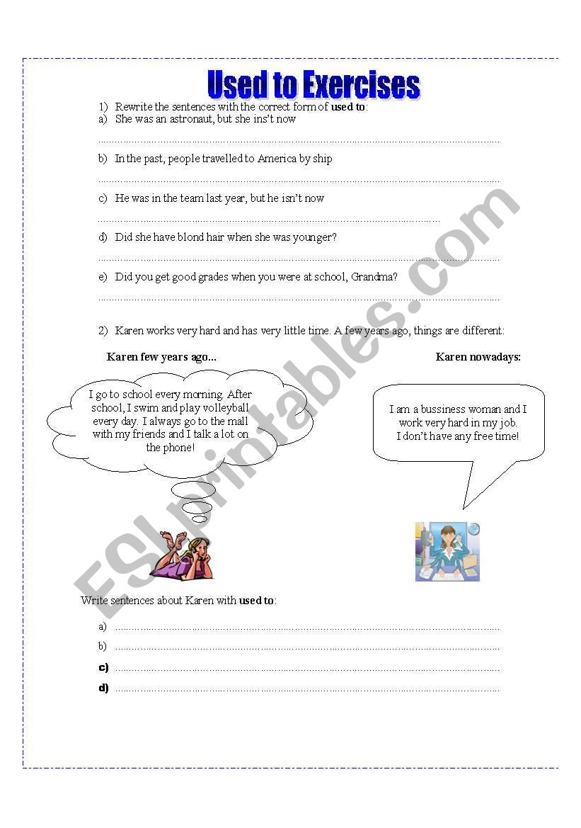 Used To Part 2 Exercises ESL Worksheet By Ana paulahtl