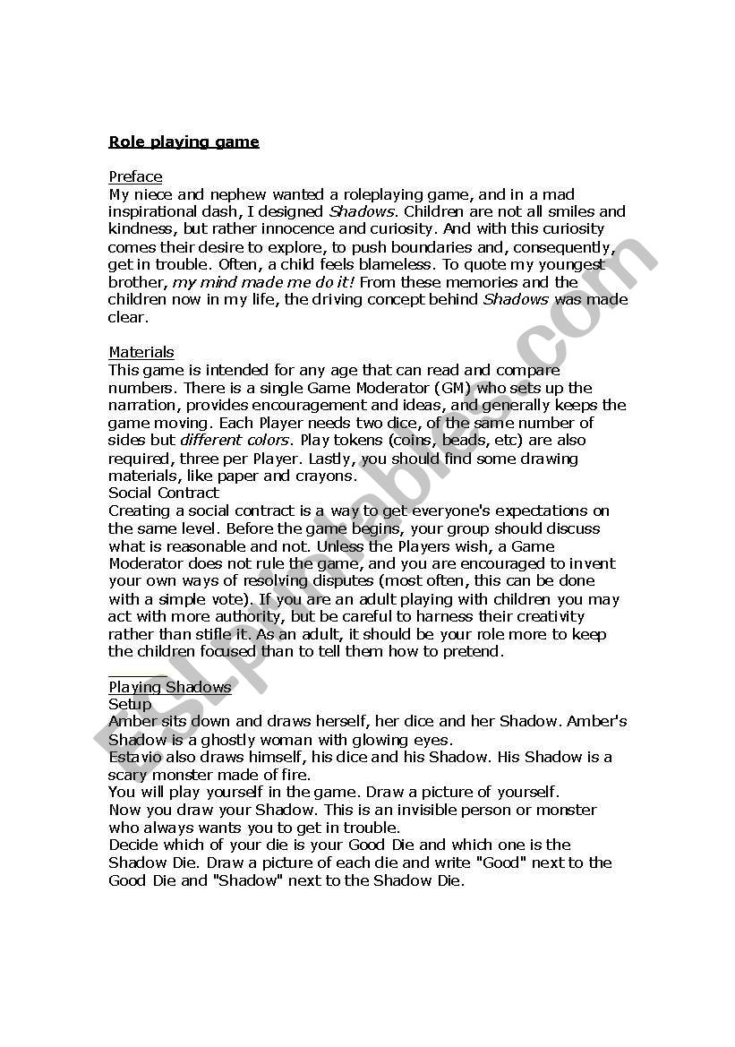 english-worksheets-role-playing-game