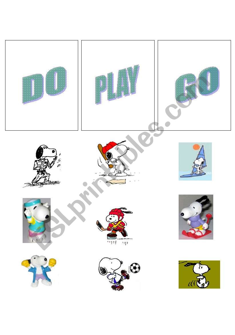 Sports with Snoopy worksheet