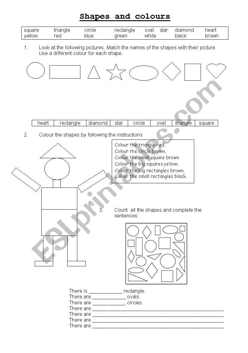 Shapes and Colours worksheet