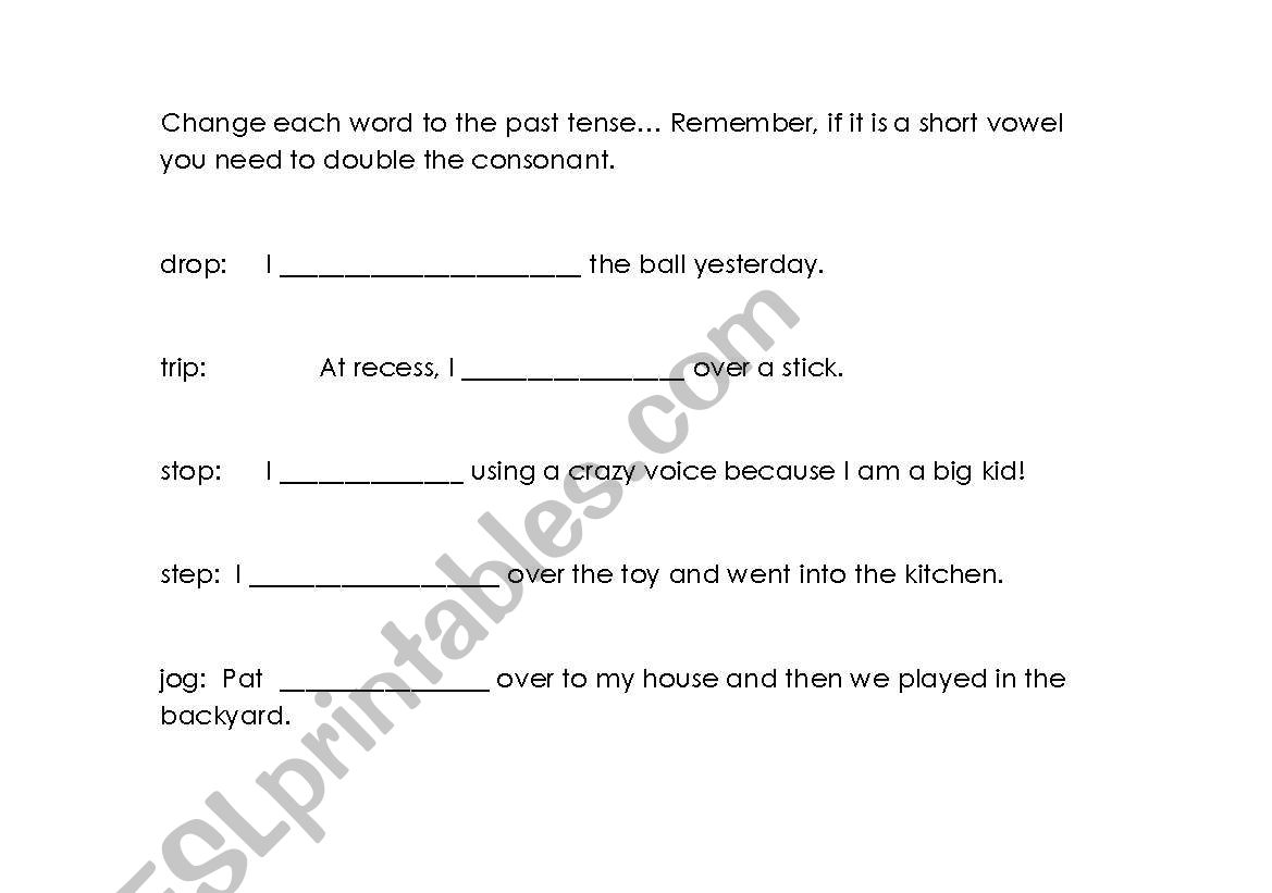 Changing verbs to the past tense