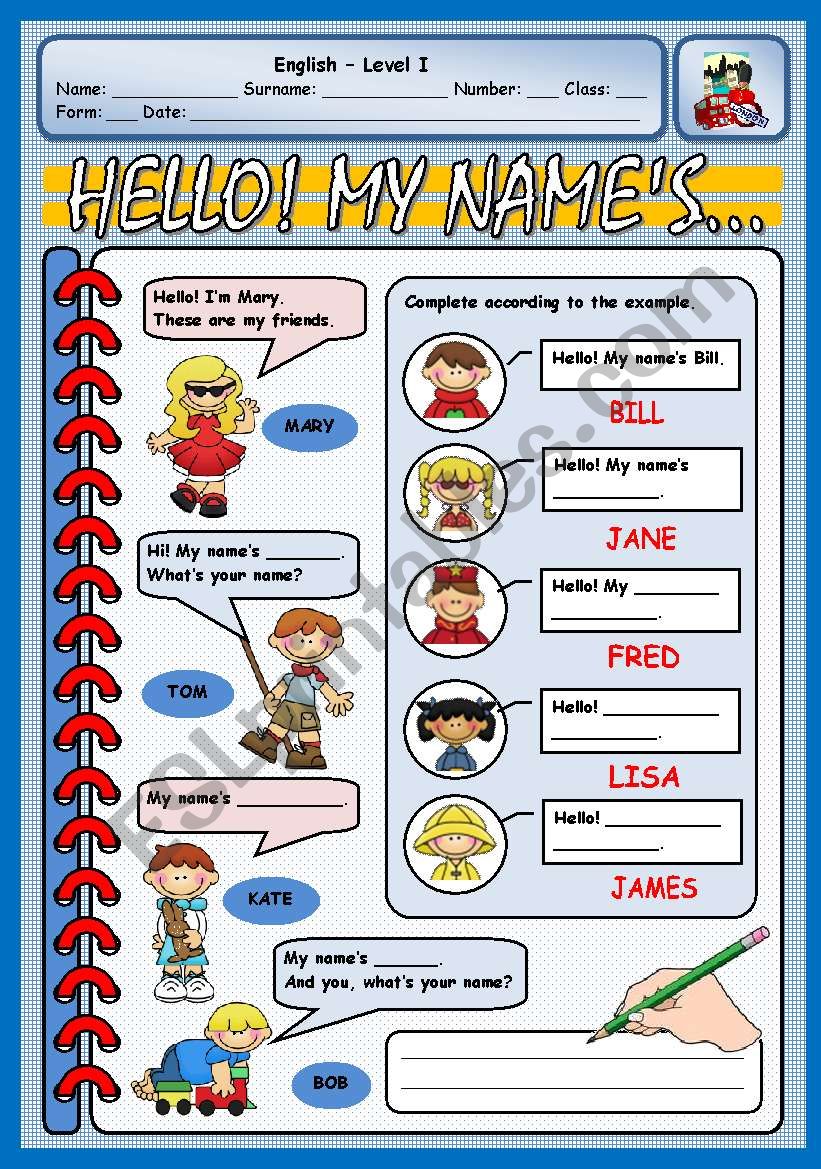 hello my names esl worksheet by xani