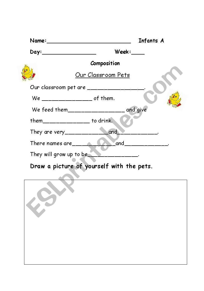 Our Classroom Pets worksheet
