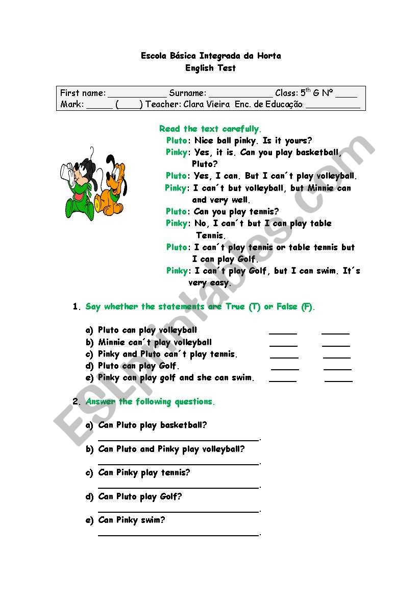 Can/cant worksheet