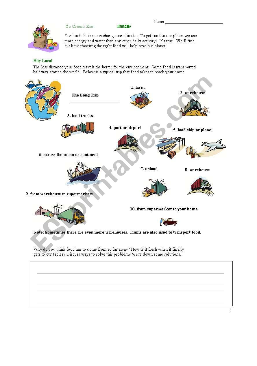 eco_food worksheet