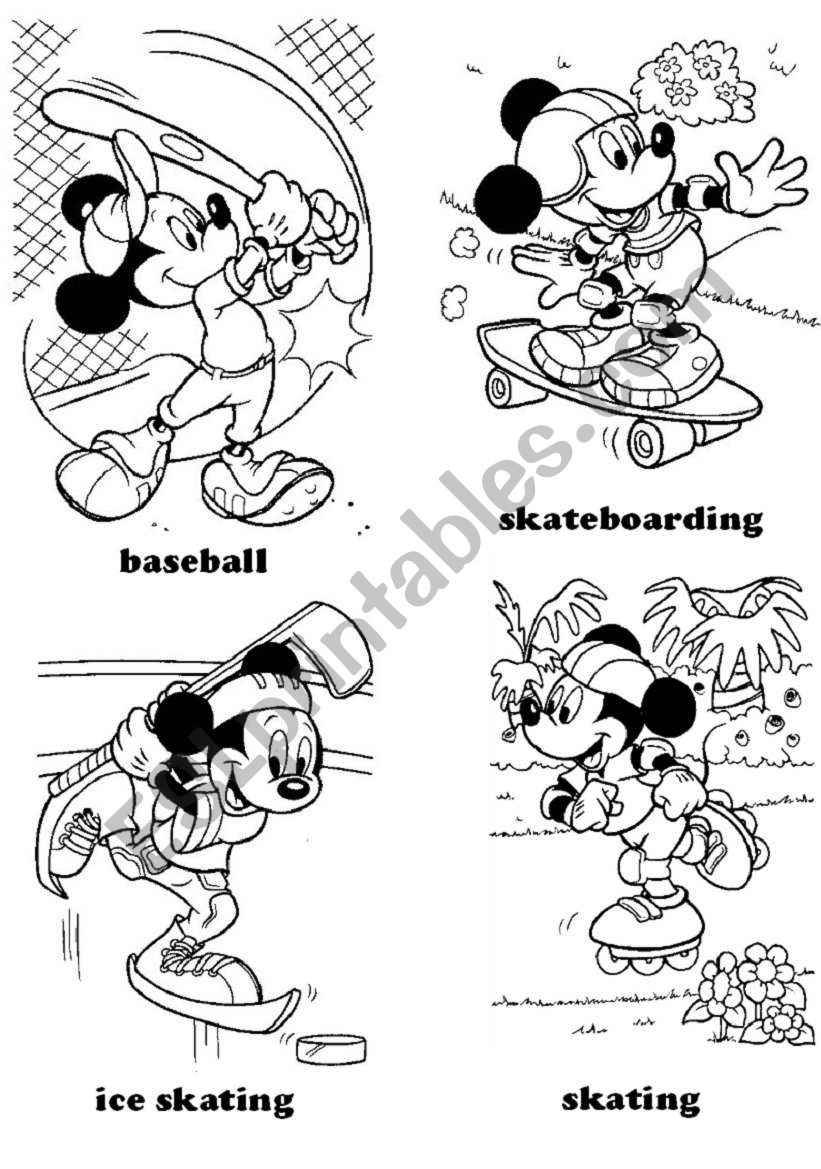 Sports with Mickey Mouse vocabulary…: English ESL powerpoints