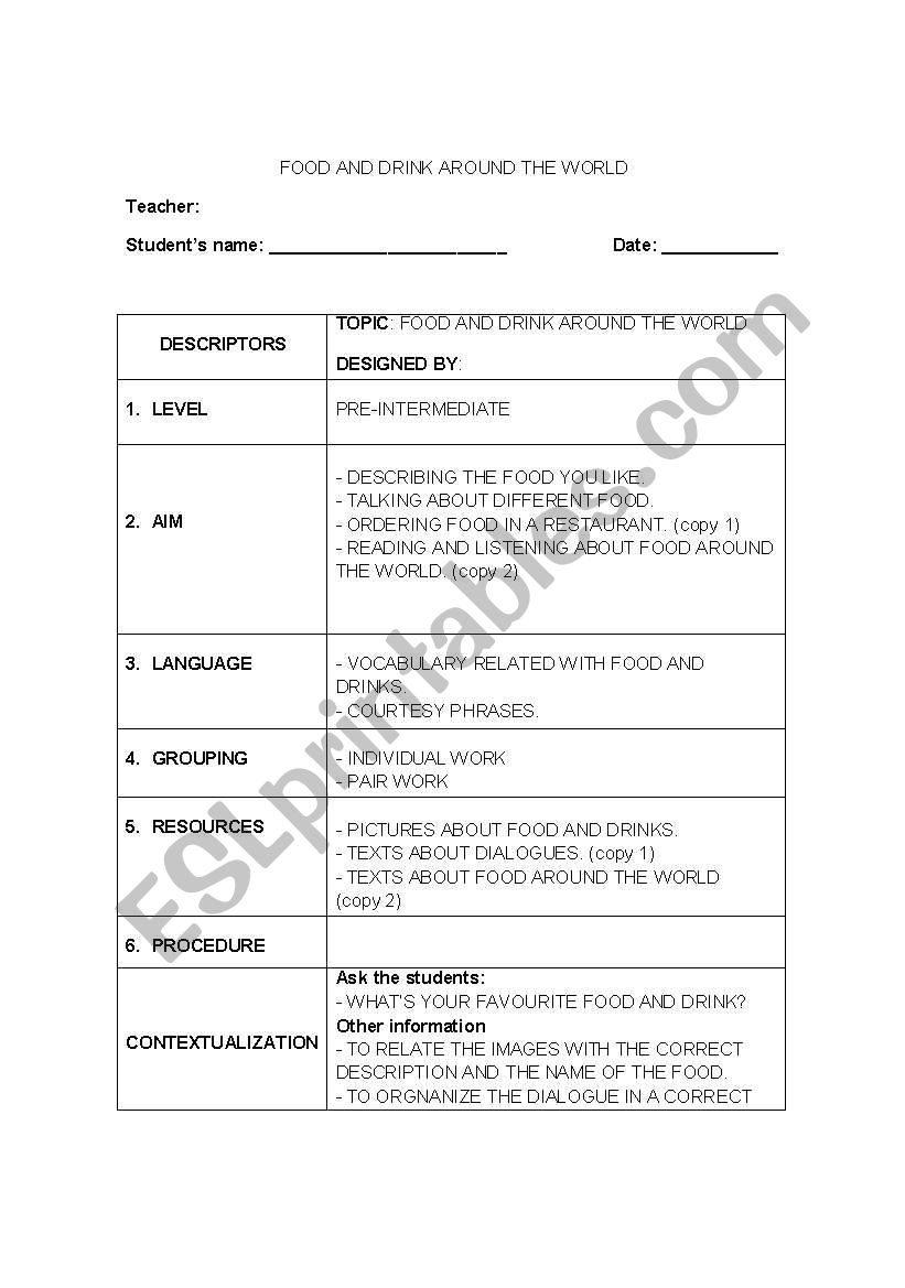 microteaching worksheet