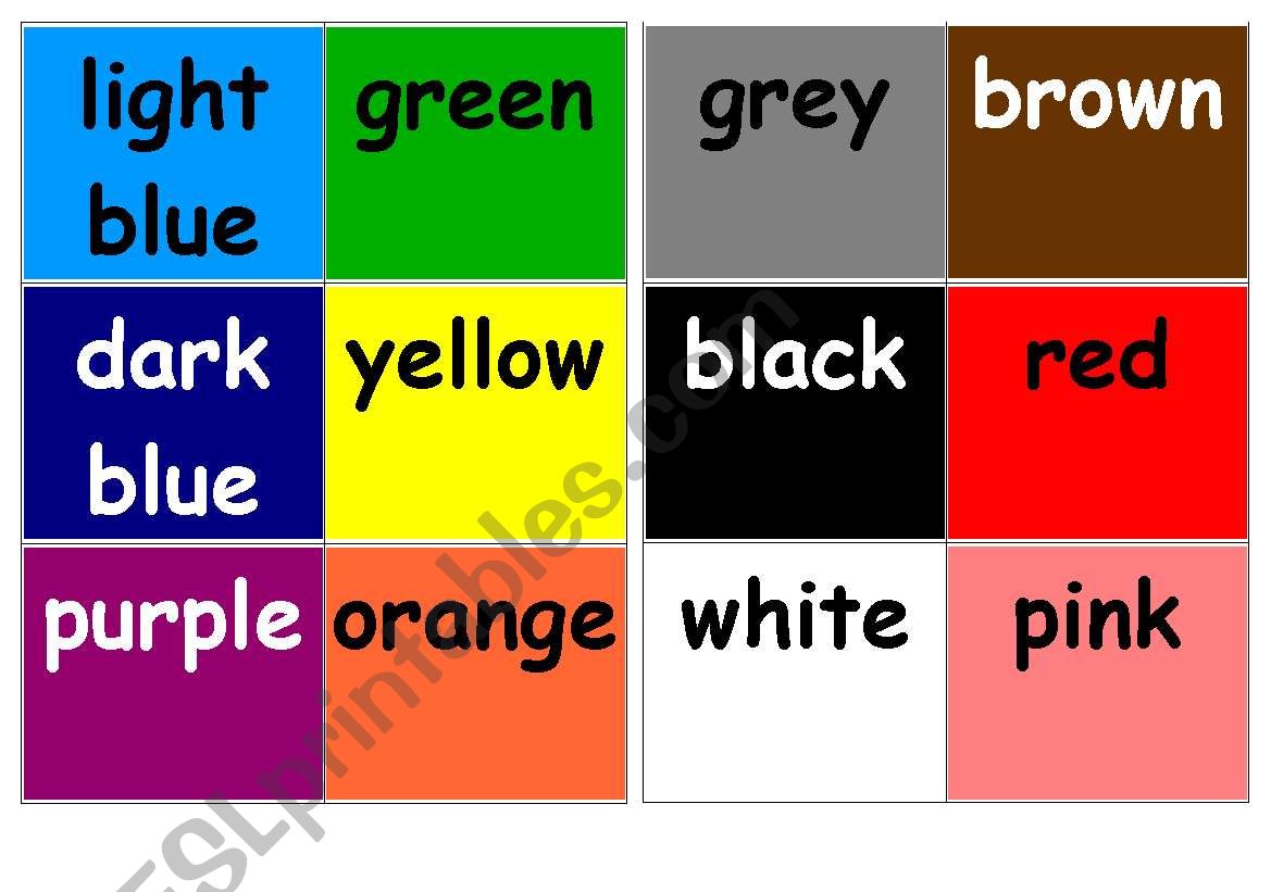 English worksheets: colours