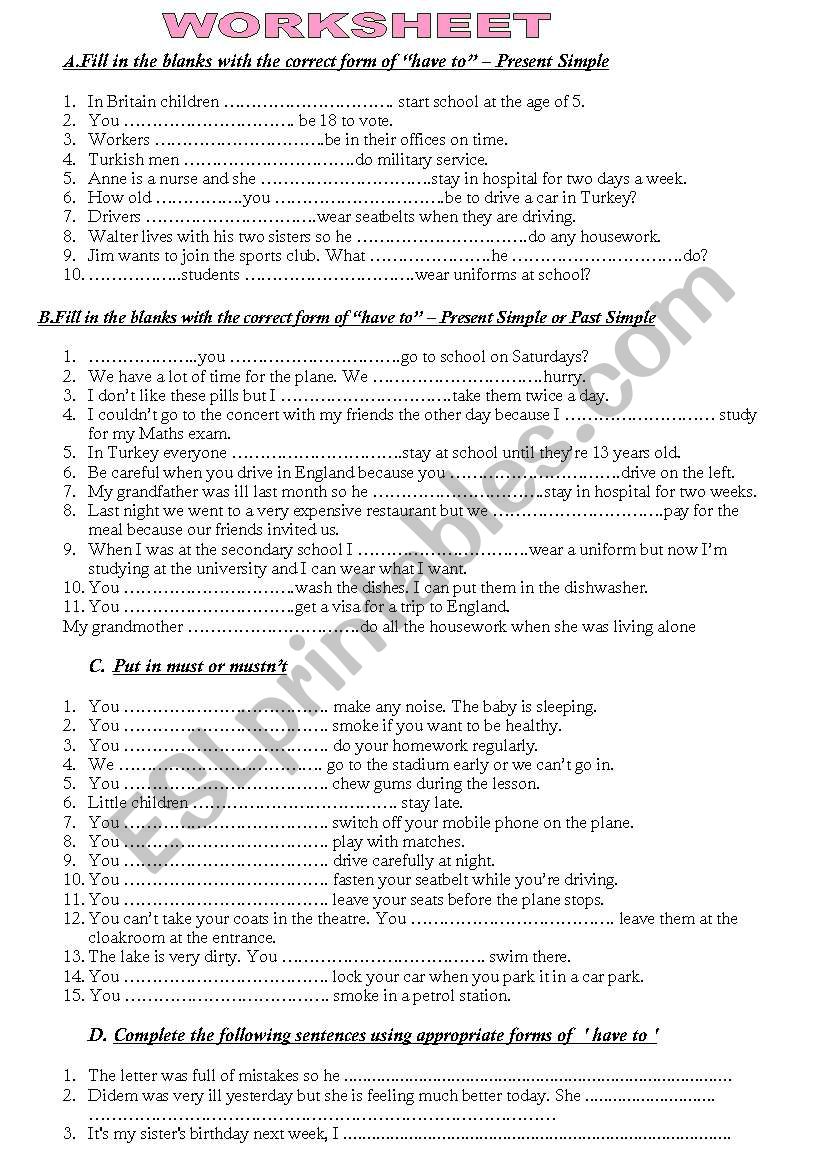 obligations  worksheet