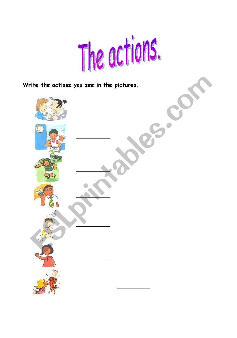The actions. worksheet