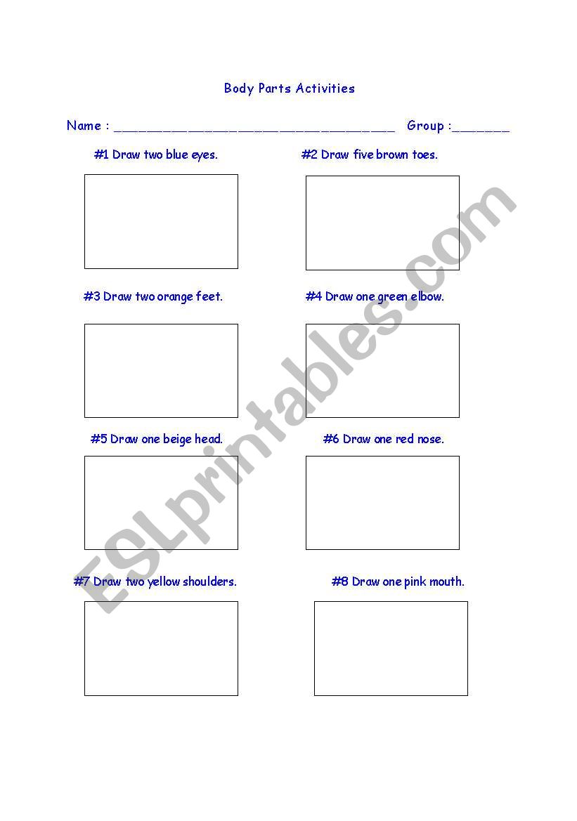 Body Parts worksheet