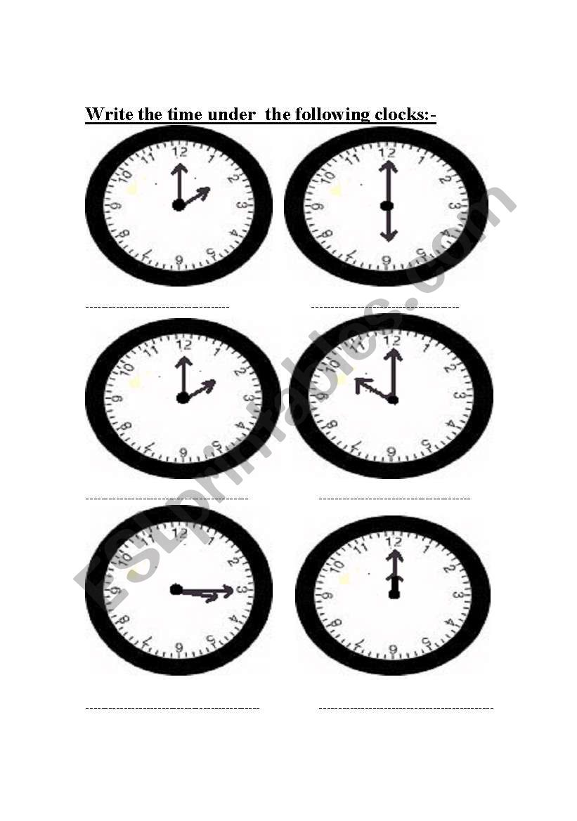 Whats the time? worksheet