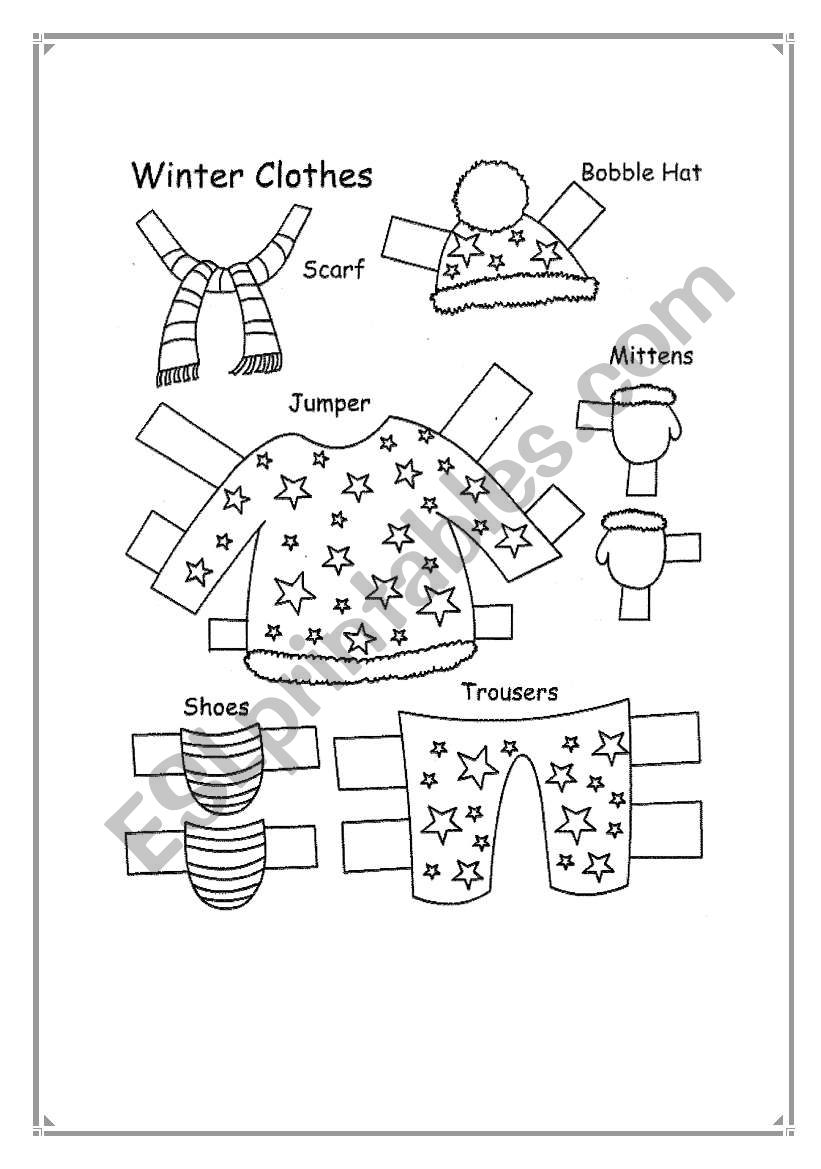 Winter clothes ESL worksheet by nenasan2000