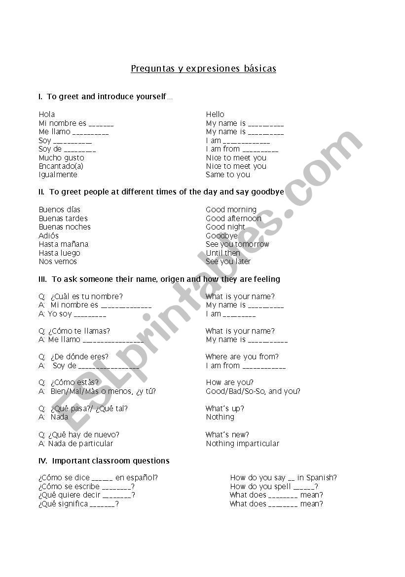 Basic Expressions Worksheet worksheet