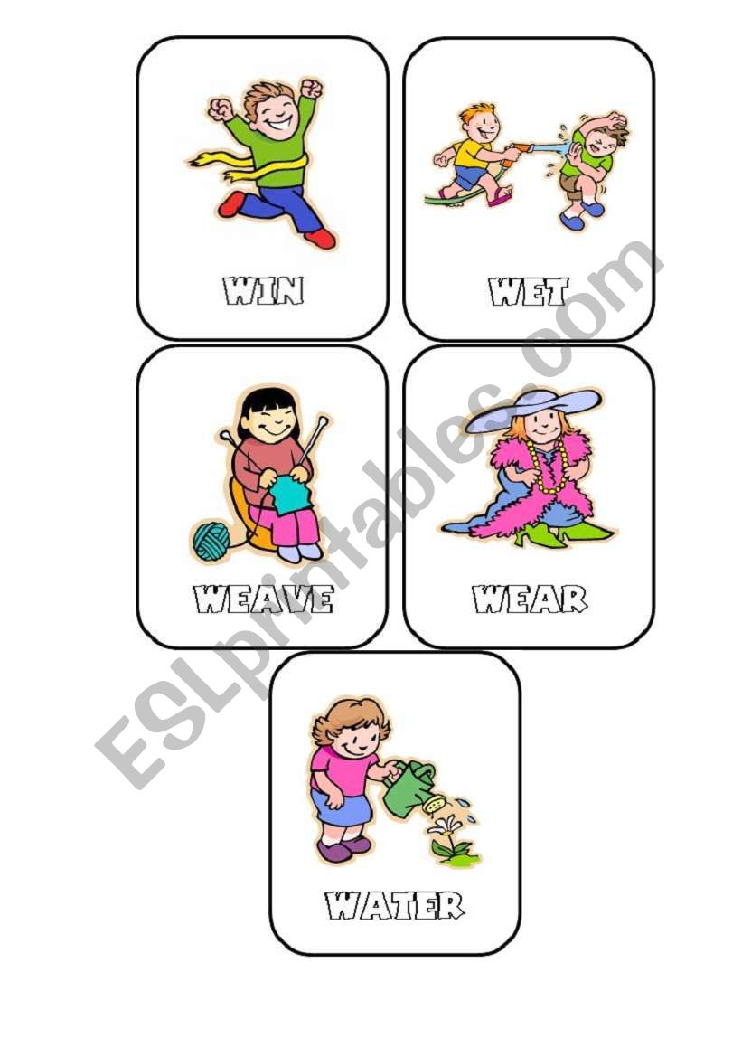 Verbs W worksheet