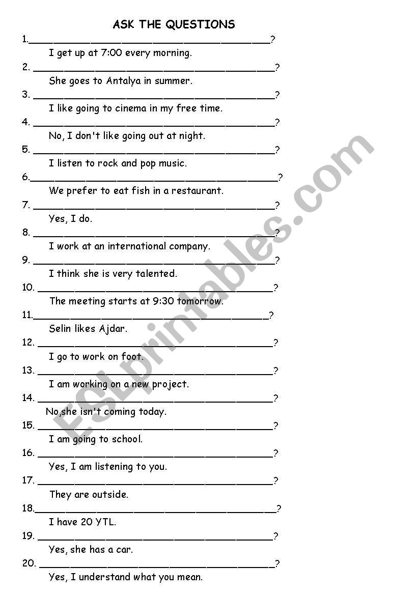 Present Continuous Questions English Esl Worksheets For Distance 