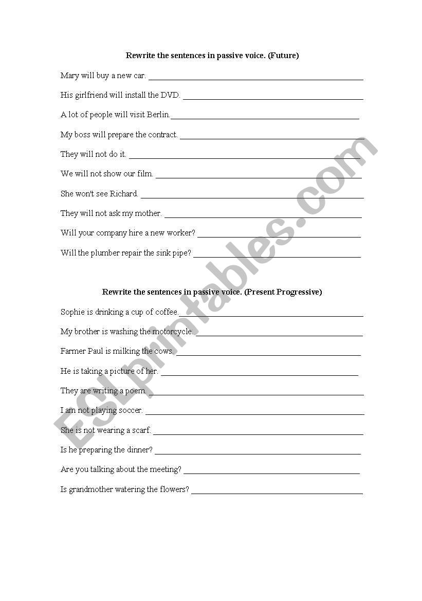 Passive Voice worksheet