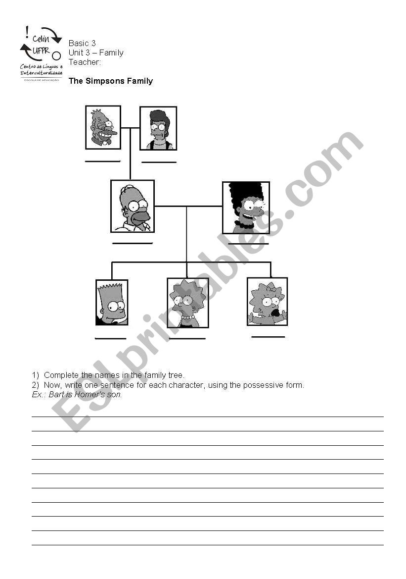 Simpsons activitie worksheet