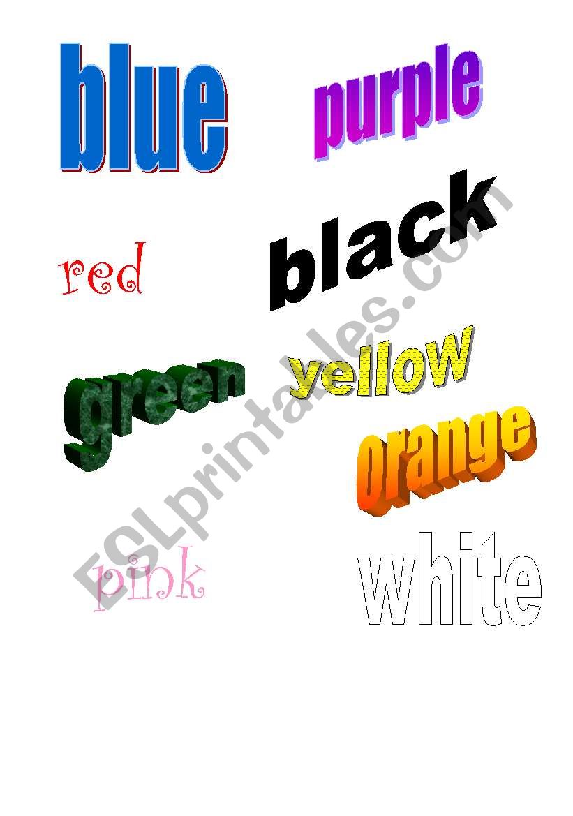 Colours for settings worksheet