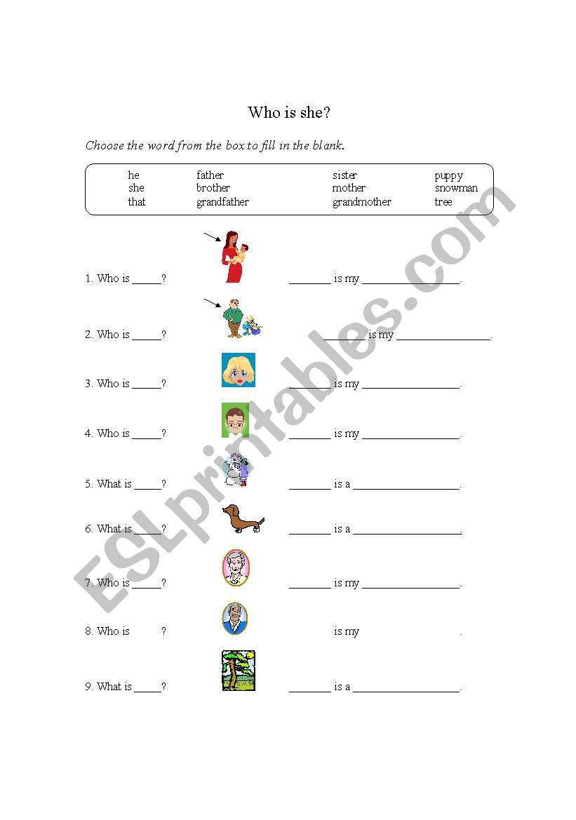 Who is she? worksheet